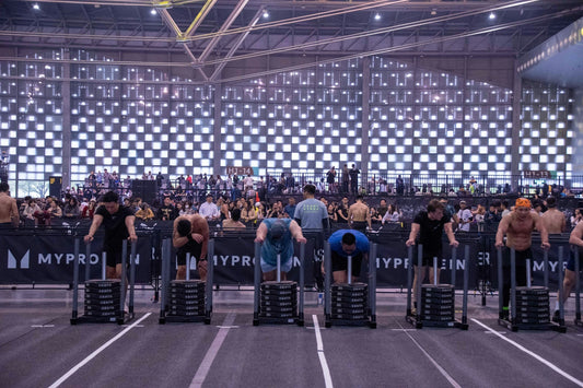 A group of athletes preparing for Hyrox competition 